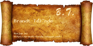 Brandt Tünde névjegykártya