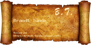 Brandt Tünde névjegykártya