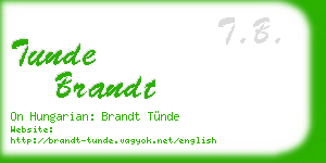 tunde brandt business card
